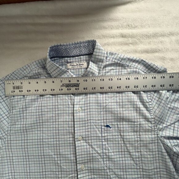 Tommy Bahama Mens Sarasota Stretch Long Sleeve Check Button Up Shirt Large Blue - Picture 5 of 7